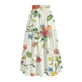 thumbnail image 5 of BDPORKAS Midi Skirts for Women Swing Flowy Cute Floral Printed A-Line Casual Elastic Waist Casual Loose Ruffle Fashion Midi Skirts, 5 of 5