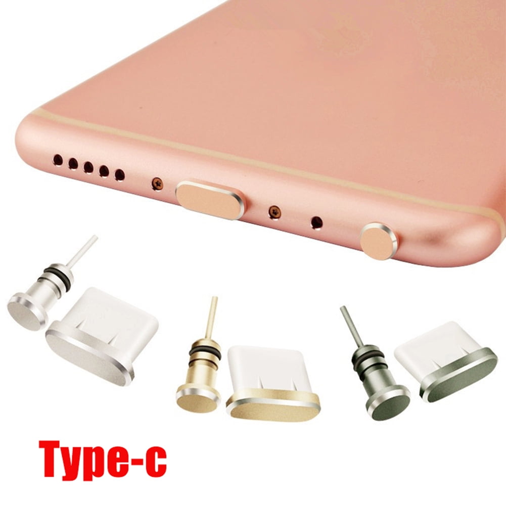 Gnc33Ouhen Smart Phone Type-C Micro USB Earphone Jack Charge Port Anti-Dust Plug Dark Grey Type-c