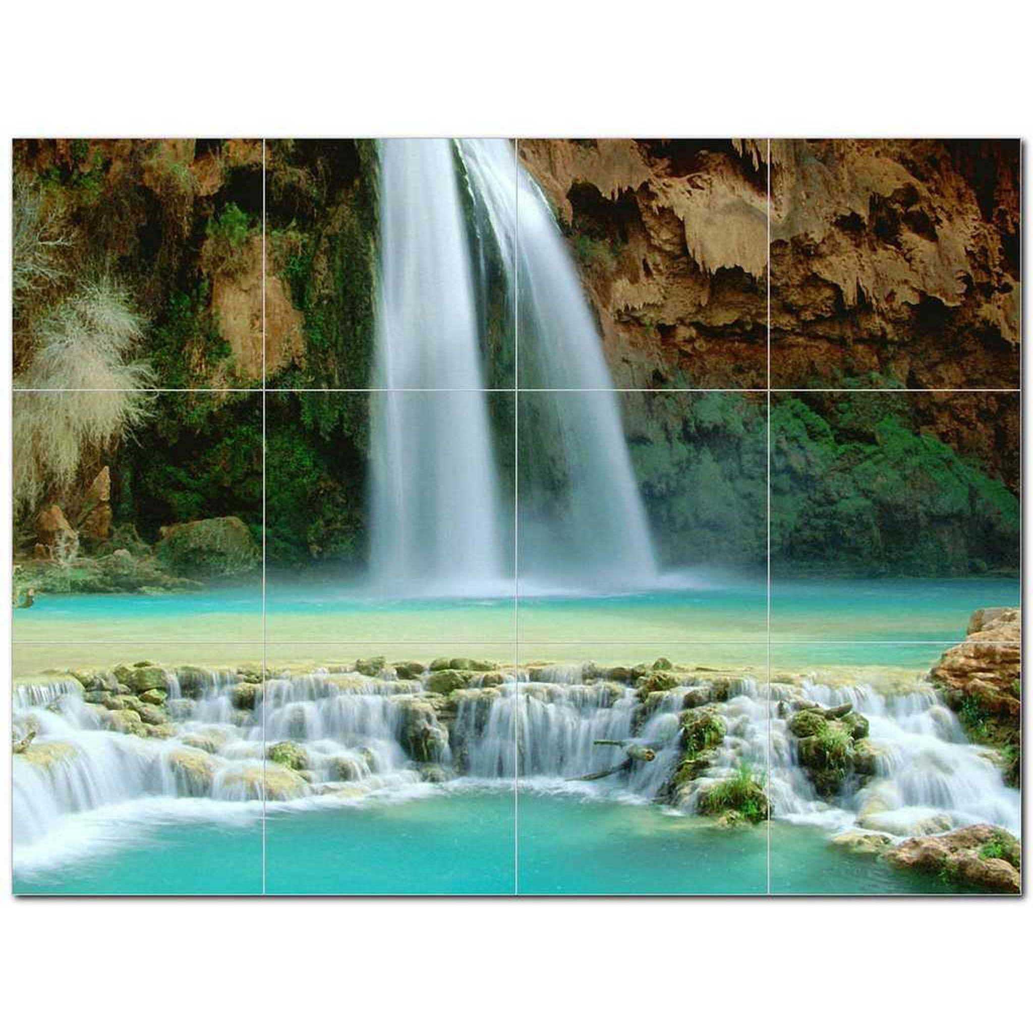 Waterfalls Photo Ceramic Tile Mural Kitchen Backsplash Bathroom Shower