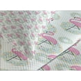 thumbnail image 4 of Ambesonne Flamingo Quilted Bedspread Set 3 Pcs, Donuts Hawaii Animals, King Size, Pink Mint Green Beige, 4 of 5