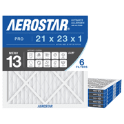 Aerostar 21 1/2 x 23 5/16 x 1 MERV 13 Air Filter, Pleated AC Furnace, Smoke Bacteria Allergy, 6 Pack