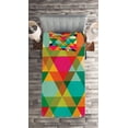 thumbnail image 2 of Ambesonne Colorful Quilted Coverlet 2 Pcs, Retro Colors Graphic Art, Twin Size, Multicolor, 2 of 2