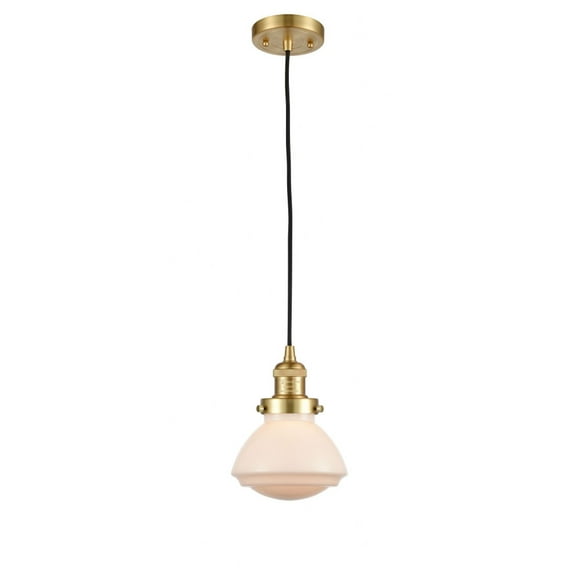 201S-SG-G321 Innovations Lighting Olean - 1 Light Stem Hung Mini Pendant In Industrial Style-7.75 Inches Tall and 6.75 Inches Wide-Satin Gold
