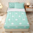 thumbnail image 2 of Erosebridal Fresh Mint Dot Tile Zipper Full Size Comforter Sets with Fitted Sheet and 2 Pillowcases,Small Scattered Circle Pillowcase Zipper Bedding Set,Turquoise White,4pcs,Reversible, 2 of 6