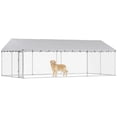 thumbnail image 2 of PawHut Outdoor Dog Kennel, Heavy Duty Large Dog Kennel Outside with Waterproof Roof, 2 Secure Latches, Dog Run for Backyard, 20' x 10' x 7', 2 of 9