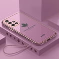 thumbnail image 3 of A 51 71 31 Luxury Maple Leaf Lanyard Case For Samsung Galaxy A51 A71 4g A31 A04 A14 A34 A54 5g Plating Silicone Cover A04s A03s, 3 of 4