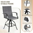 thumbnail image 2 of MRUAKA 3-Piece Patio Swivel Bar Set - All Weather High Top Bistro Set with 2 Oversize Bar Stools & Metal Table for Backyard, Garden, Porch (Dark Gray), 2 of 6