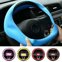Soumake Silicone Steering Wheel Cover Solid Color Wear Resistant Non-Slip Design Simple Installation Universal Steering Wheel Protector