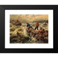 thumbnail image 2 of Egide Linnig 18x14 Black Modern Framed Museum Art Print Titled - Saving the Shipwrecked Sailors, 2 of 5