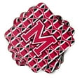 thumbnail image 2 of Letter M Football Crimson and White Foam Coaster Set of 4, 2 of 3