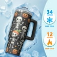 thumbnail image 4 of Halloween Tumbler 30 oz with Handle and Straw Witch Ghost Cup Halloween Party Gifts Insulated Stainless Steel Travel Mug, 4 of 5