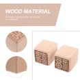 thumbnail image 4 of 2pcs Practical Wooden Seal Chic Pattern Pasta Wooden Square Seal for DIY, 4 of 6