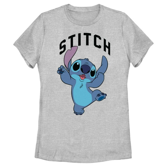 Women's Lilo & Stitch Jumping Stitch Graphic Tee Athletic Heather Medium