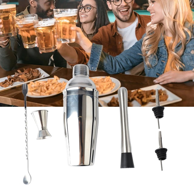 Juego De Mezclador De Cócteles, Kit De Herramientas De Coctelería A Prueba De Herrumbre, Resistente A Caídas, Fácil De Limpiar, De Acero Inoxidable, A Prueba De Fugas Para Bar
