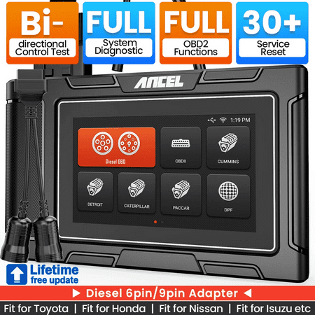 ANCEL HD3500 All System Bidirectional Pickup Light Duty Truck 2 in 1 OBD2 Scanner Diesel Scanner 12V/24V Diagnostic Tool