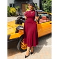 thumbnail image 4 of AURA Women Plus Size Bodycon Maxi Dress One Shoulder Waist Cutout Elegant Summer Dress, 4 of 6