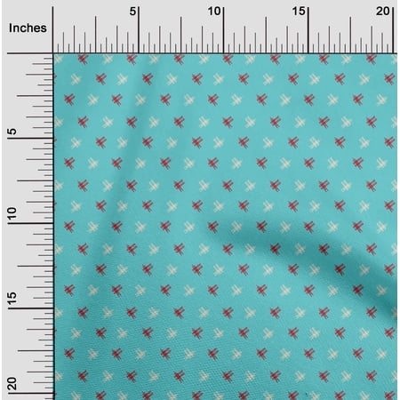 oneOone Cotton Cambric Fabric Hash Sign Kasuri Printed Fabric 1 Yard 56 Inch Wide