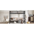 thumbnail image 2 of HICOMILA Full over Full Size Pull-out Metal Bunk Bed, Lower Bunk Can Be Pulled Out in Three Sections, Safety Rails, Black, 2 of 13