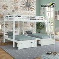 thumbnail image 4 of Full Over Twin & Twin Triple Bunk Bed For Kids, Boys,Girls, Kids Bunk Bed with 3 Storage Drawers, Ladder, Headboard and Safety Guardrail, Convertible to 3 Beds, No Box Spring(White), 4 of 11