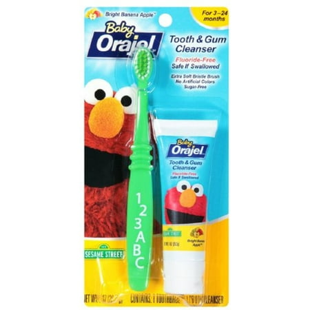 Baby Orajel Tooth & Gum Cleanser, Bright Banana Apple 1 oz (Pack of 2)