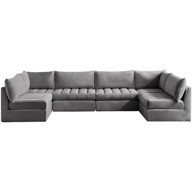 Meridian Furniture Jacob Sectionnel Modulaire en Velours Gris