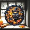 thumbnail image 3 of Witch Owl ACRYLIC Suncatcher with Jack-O’-Lanterns and Lantern Lights Round Faux Glass Hanging for Halloween Window and Spooky Autumn Decor 4332564713, 3 of 4
