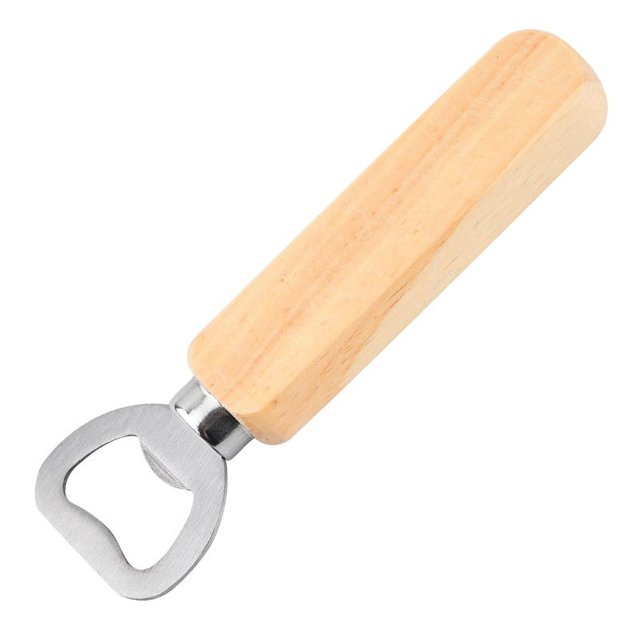 Abridor de botellas de cerveza con mango de madera, abridor de botellas de acero inoxidable, abridor de botellas de cerveza, abridor de botellas de madera simple, regalo de registro