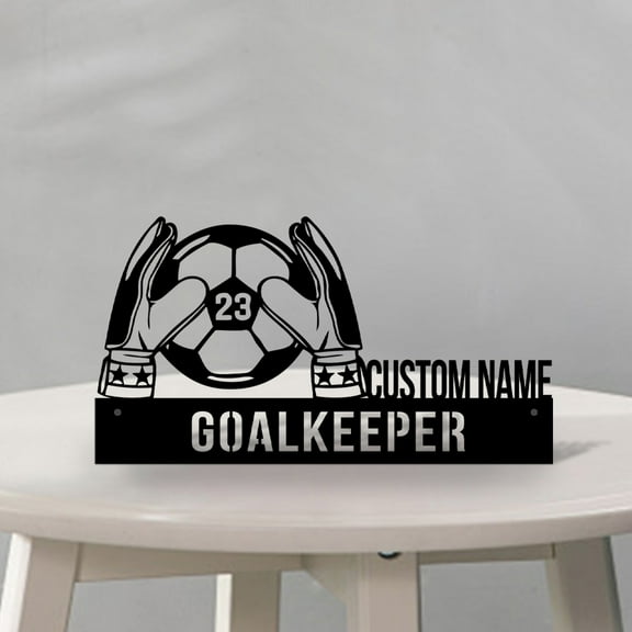 Custom Soccer Desk Name Plate Wedge Personalized Goalkeeper Nameplate Office Sign Plaque Graduation Decor Birthday Christmas
