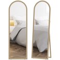 thumbnail image 1 of HOMCOM 64" x 21" Full Length Mirror, Arched Full Body Mirror, Beige, 1 of 10