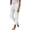White, variant on Pants For Women Ladies Summer Elastic High Waist Solid Color Cotton Linen Wide Leg Loose Pants