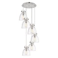 thumbnail image 5 of Innovations Lighting  Newton Bell - 6 Light 8" Cord Hung Multi Pendant - 14" Canopy Clear/Brushed Brass, 5 of 5