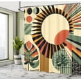 thumbnail image 4 of Ambesonne Monstera Shower Curtain, Mid Century Abstract Sun, 69"Wx84"L, Beige Burnt Orange Black, 4 of 4