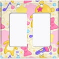 thumbnail image 2 of Metal Light Switch Wall Plate Outlet Cover (Yellow Teddy Bear Karaoke Hearts Music Bow - Double Rocker), 2 of 2
