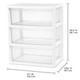 thumbnail image 2 of Sterilite Wide 3 Drawer Tower, Versatile Storage Solution with Removable Clear Plastic Bins, Easy to Assemble, White, 2 of 11