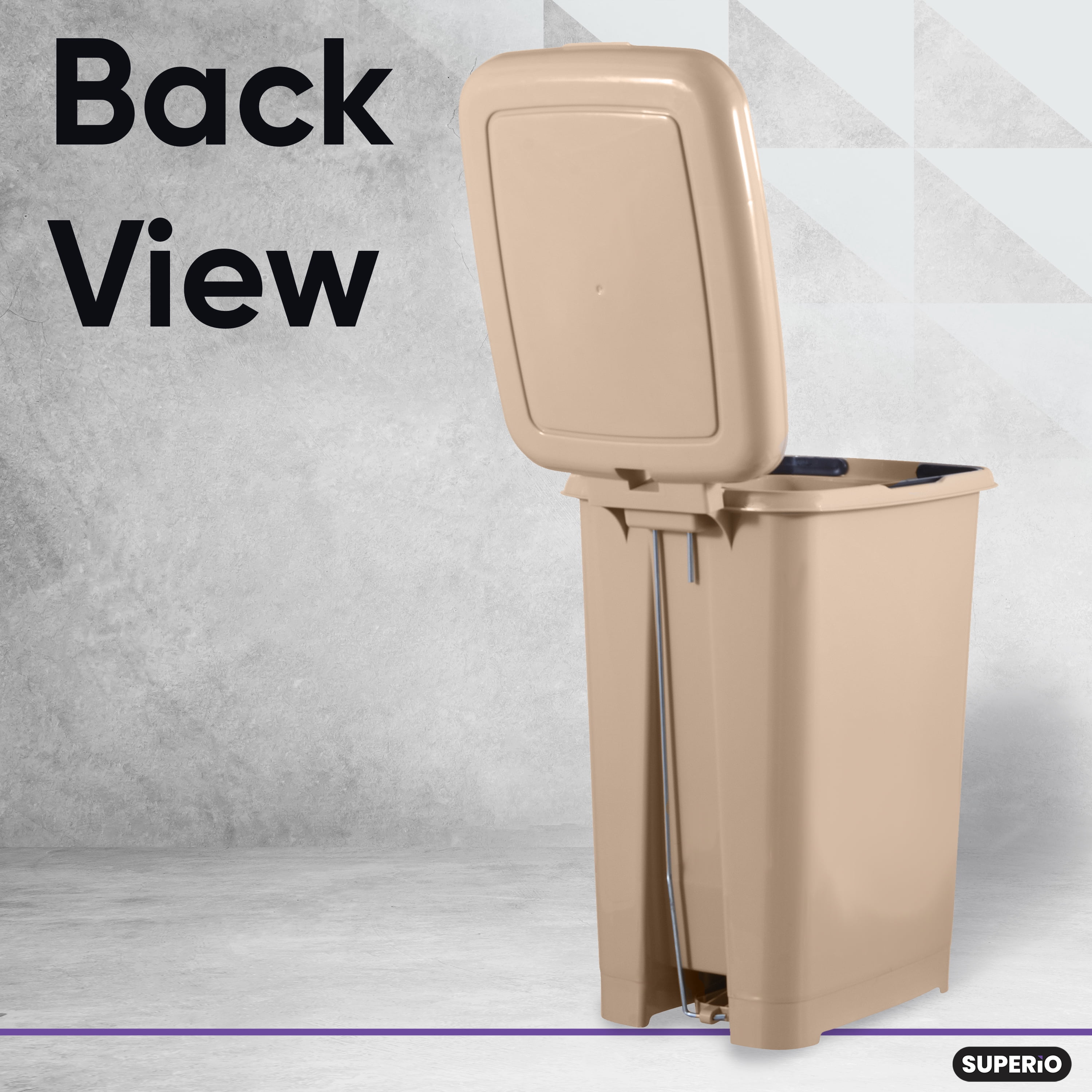 Slim 2.5-gallon Step on Trash Can with Lid Space Savor Beige Trash Can, Good for Dorm Room, Kitchen, Bathroom, or Office, Keeps the Room Neat and Clean