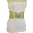 thumbnail image 2 of Women Stretch Wide Gold High Waist Hip Belt Silver Heart Buckle S M, 2 of 8