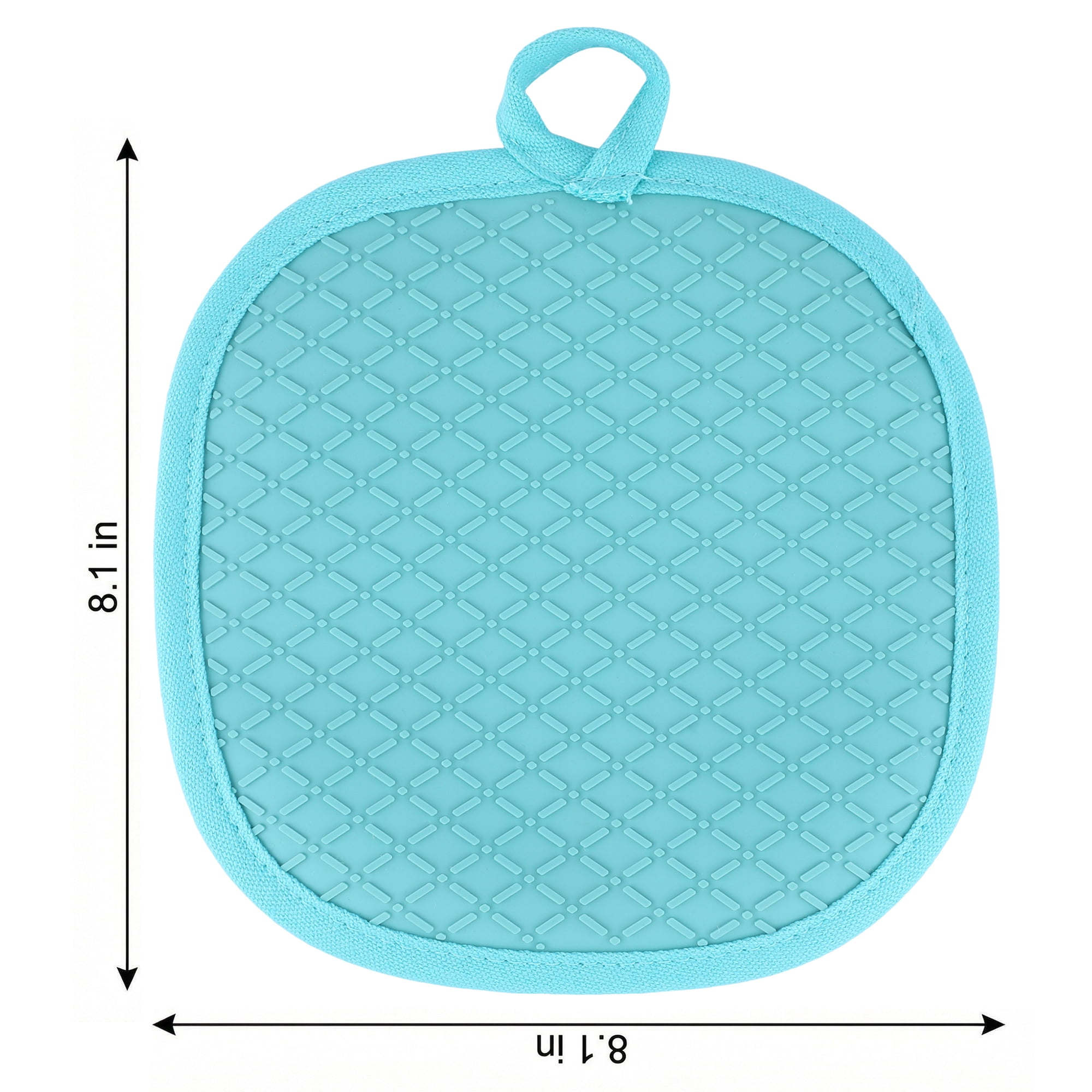 Unique Bargains 2Pcs Heat Resistant Trivets Non Slip Pot Holders Green 8.1*8.1in