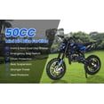 thumbnail image 5 of WETLA 50cc Gas Dirt Bike for Kids & Adults, 2-Stroke Off-Road Motorcycle with Hydraulic Disc Brakes, 25 MPH, 330 lbs Capacity, 10" Off-Road Tires, 5 of 10