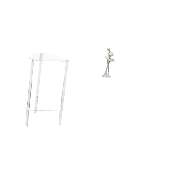 Mesita de noche,Mesa auxiliar de acrílico transparente,mesa auxiliar transparente de 2 niveles,Figura de escritorio,Estatua de bailarina de ballet,adorno de escritorio,decoración del