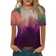thumbnail image 1 of Gibobby Playera Manga Corta para Mujer Camiseta manga corta con cuello redondo y estampado moda informal para mujer(Morado,G), 1 of 4