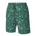 thumbnail image 6 of Uemuo Green Christmas Pattern Men's Swim Trunks Hawaiian Beach Bathing Suit Swimsuits Beach Quick-Dry Shorts with Pockets-Medium, 6 of 9