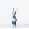thumbnail image 3 of Creative Co-Op Blue & White Striped Cotton Knit Bunny with Rattle, 3 of 3