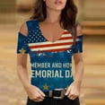 thumbnail image 2 of IROINNID 4th of July T-Shirt For Women Fashion Summer Casual Strapless Blouse Top V-Neck Women Tops 4th Of July, 2 of 5