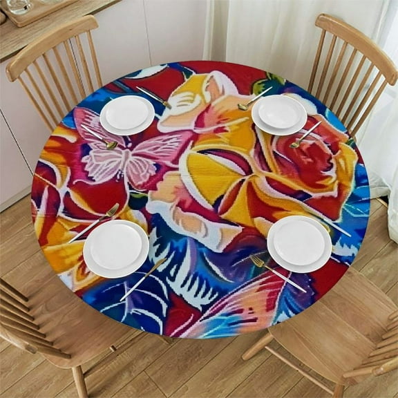 BANET Mexican Oilcloth Tablecloth - Round Tablecloths | Outdoor Tablecloth | Tablecloth | Waterproof | Hules Round 31"-35