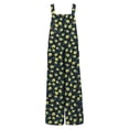 thumbnail image 5 of Women's Casual Loose Overalls Jumpsuits One Piece Sleeveless Printed Wide Leg Long Pant Rompers With Pockets Green M, 5 of 6