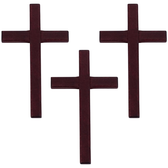 6pcs Wooden Crosses Wall Decor Handheld Crosses Large Coconut Brown Holding Hanging Prayer Wood Crucifix Decors for Wall Wedding