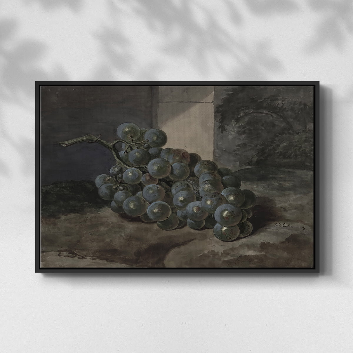 Vintage Botanical Print-XLIII By Wexford Home Framed in Black Wood Gallery Wrapped Canvas 27 in. x 41 in.