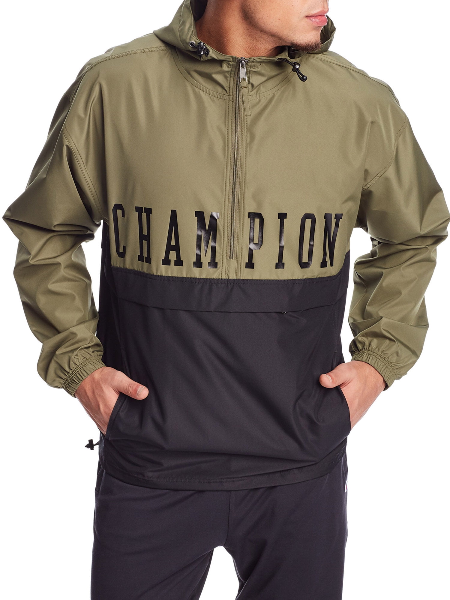 champion men's colorblocked packable jacket