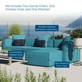 thumbnail image 5 of Lounge Sectional Sofa Set, Fabric, Blue, Modern Contemporary Urban Design, Outdoor Patio Balcony Cafe Bistro Garden Furniture Hotel Hospitality, 5 of 10