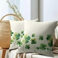 thumbnail image 4 of St Patrick''s Day Lucky Clover Pillow Covers 16x16 Inch Set of 2 Green Shamrock St Patricks Day Decorative Throw Pillow Covers Cotton Linen Cushion Covers for Couch Bed Sofa Chair Car Decor, 4 of 6